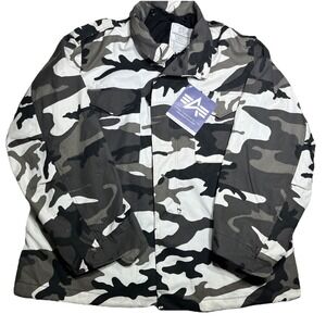 Alpha Industries Field Jacket Men's XLWhite Urban Camo Cold Weather M65 USA Made